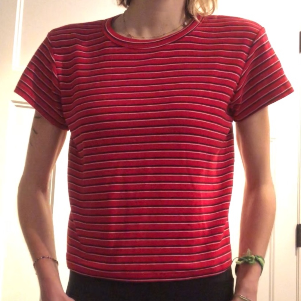 Striped Red Crop Top